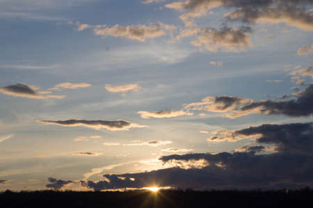Sunset over the forest
