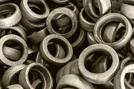 Close-up of a lot of metal parts