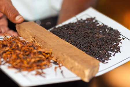 Production of black teaの写真素材