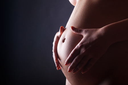 Close up of a pregnant woman