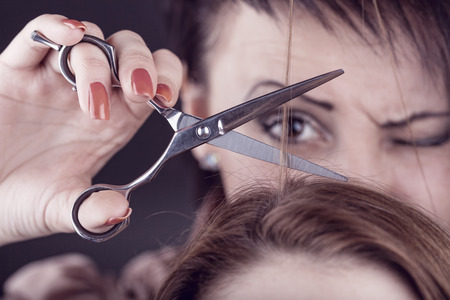 Hairdresser at workの写真素材