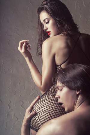 Sexy couple. Beautiful passionate couple is having sexの写真素材