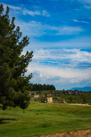 Ancient ruins of the ancient city, Turkey, Pamukkaleの写真素材