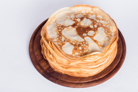 Preparation of thin pancakesの写真素材