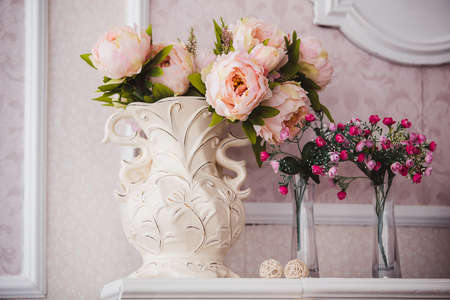 Flowers as decor in the interiorの写真素材