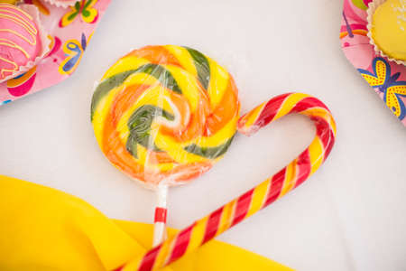 Candy bar on children's birthday partyの写真素材