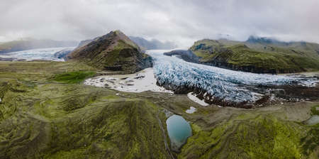 Vatnajokull National Park, one of three national parks in Iceland, the area include Vatnajokull glacier, Skaftafell and Jokulsargljufurの写真素材