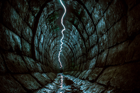 Underground tunnel hidden from the eyes of ordinary peopleの写真素材