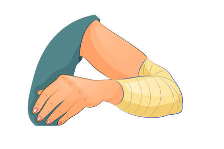 vector illustration of bandage on the elbowのイラスト素材