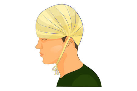 vector illustration of bandage on the head "cap"のイラスト素材