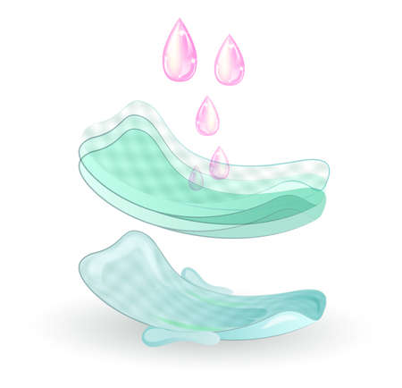 vector illustration of pads for feminine hygieneのイラスト素材