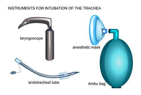 vector illustration tools for endotracheal intubationのイラスト素材