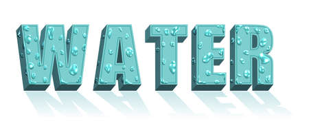 vector illustration of water. a drop of water. the wordのイラスト素材