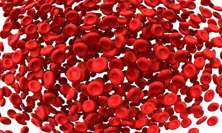 3d render of red blood cellsの写真素材