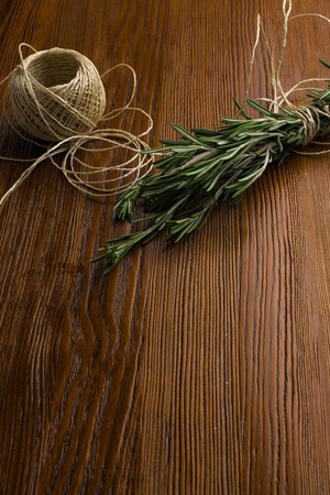 organic green rosemary on table