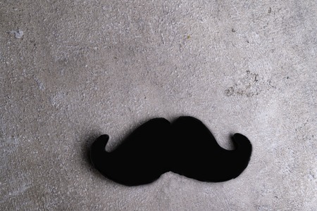 mustache black on a stick isolated on grey background, Mens day, Father dayの写真素材