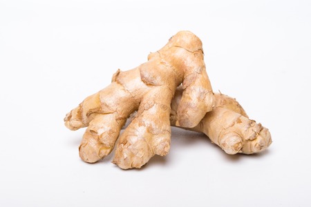 Fresh ginger isolated on white background, herb medical concept
