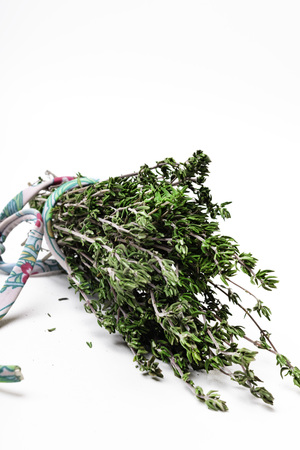 Rosemary isolated on white background, Top view. copy spaceの写真素材