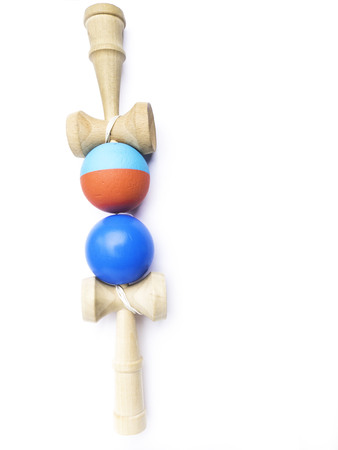 two Kendama japanese toys, competition sport concept, used and new kendama toysの写真素材