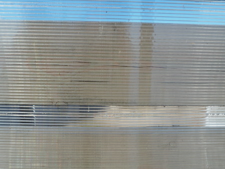 Polycarbonate plastic sheet for roofing, texture