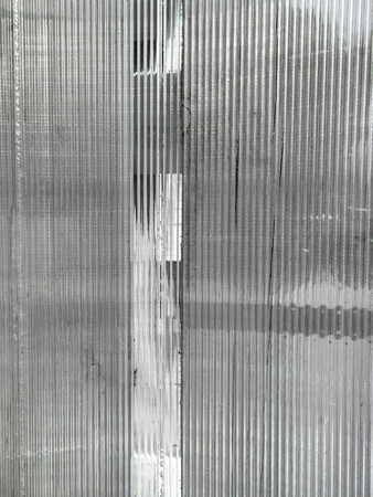 Polycarbonate plastic sheet for roofing, texture