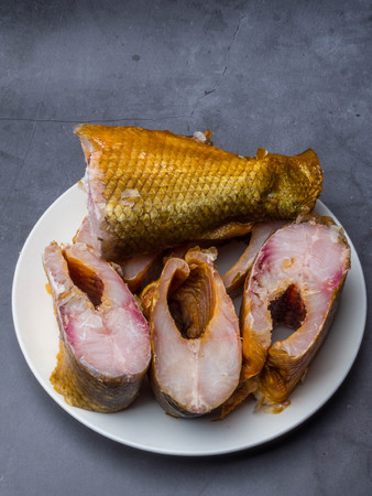 delicious fresh smoked Coregonus fish, white fish