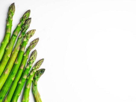 Asparagus on white background copy spaceの写真素材