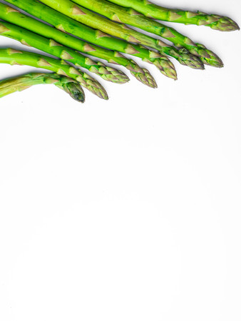 Asparagus on white background copy spaceの写真素材