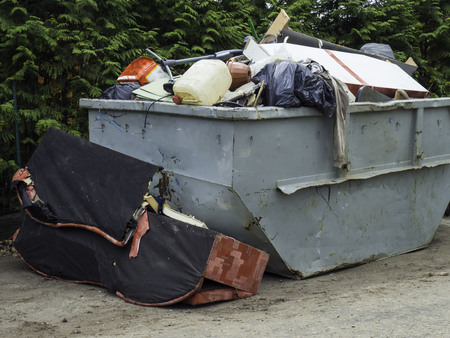 dumpster, recycle, waste and garbage bins