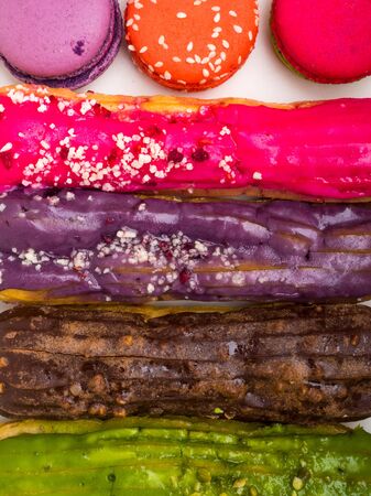 French pastry glazed Eclairs