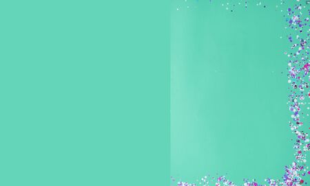 Closeup of trendy green mint colored background with empty space. Color trend concept. Festive...