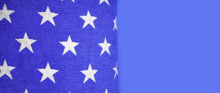 Bright white Stars against blue background on the United States of America Flag on July 4...