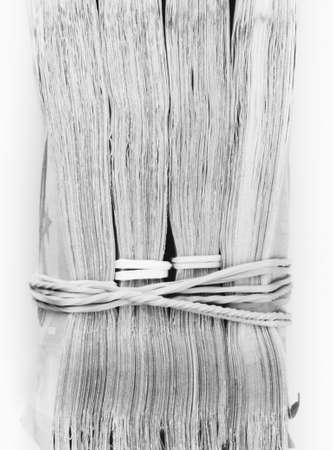 stack of euros banknotes, Money big wad packs, monochrome