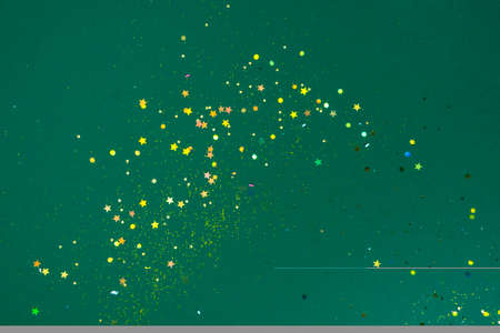 trendy green blank with festive sparkles, space for wishes, invitationの写真素材