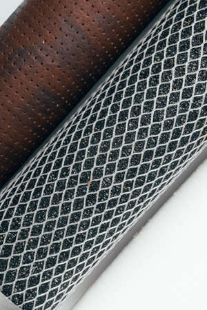 Water filter cartridge white new, with coal and used with rusty, reverse osmosis systemの写真素材