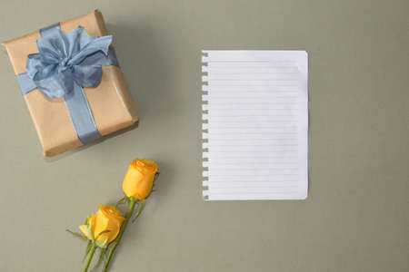 Gift from the heart to the loved one. Write a message.の写真素材