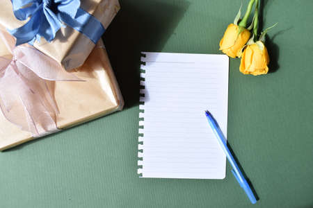 Gift from the heart to the loved one. Write a message.の写真素材