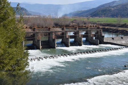 The old dam in the hydro power plant, on the outskirtsの写真素材