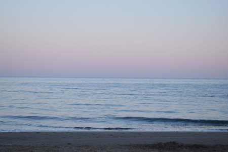 Panoramic views from the sunrise on the coastの写真素材