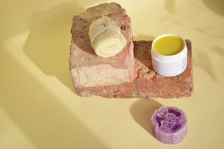 Handmade products, loofah, body balm, natural soapの写真素材
