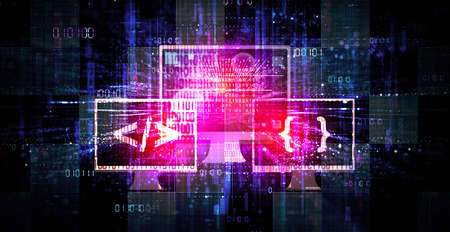 Coding and Programming Concept - Icons of Computer Code on Abstract Digital Background - Software...