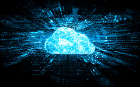 Digital Cloud - Cloud Computing - Abstract Backgroundの写真素材