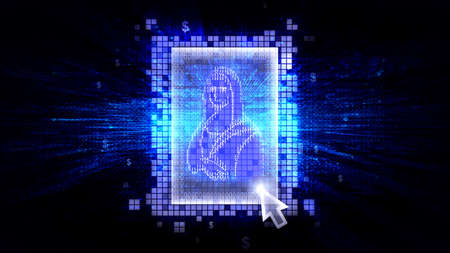 Non-fungible Token - NFT - New Digital Assets on Blockchain - Innovative Digital Assets - Conceptual Illustrationの写真素材