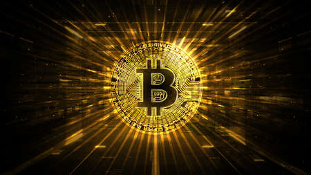 Bitcoin - Cryptocurrency - Abstract Backgroundの写真素材