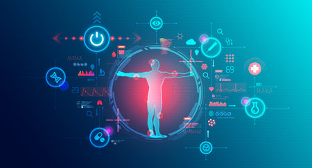 HealthTech - Use of Novel Technology in the Healthcare Industry to Improve Patient Care and Clinical Outcomes - Conceptual Illustrationの写真素材