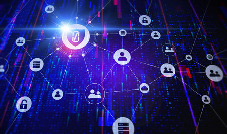 Zero Trust Network Architecture and Zero Trust Architecture - ZTA and ZTNA - Data-centric Cybersecurity Solutions that Protect Resources over a Network Perimeter - Conceptual Illustrationの写真素材