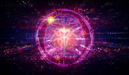 Brain-Computer Interface - Technologies that Enable Direct Communication Pathways Between the Human Brain and an External Device - Conceptual Illustrationの写真素材