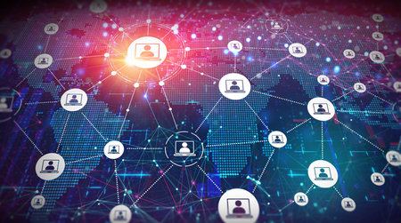 Peer-to-Peer Network - P2P - Decentralized Communication Model in Which Each Peer Has Equal...