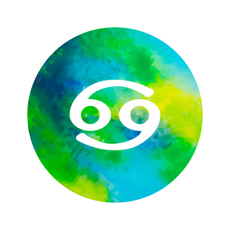 Sign of the zodiac Cancer on watercolor background.のイラスト素材