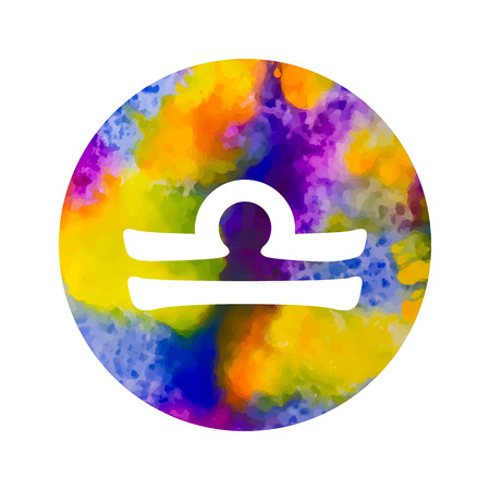 Sign of the zodiac Libra on watercolor backgroundのイラスト素材